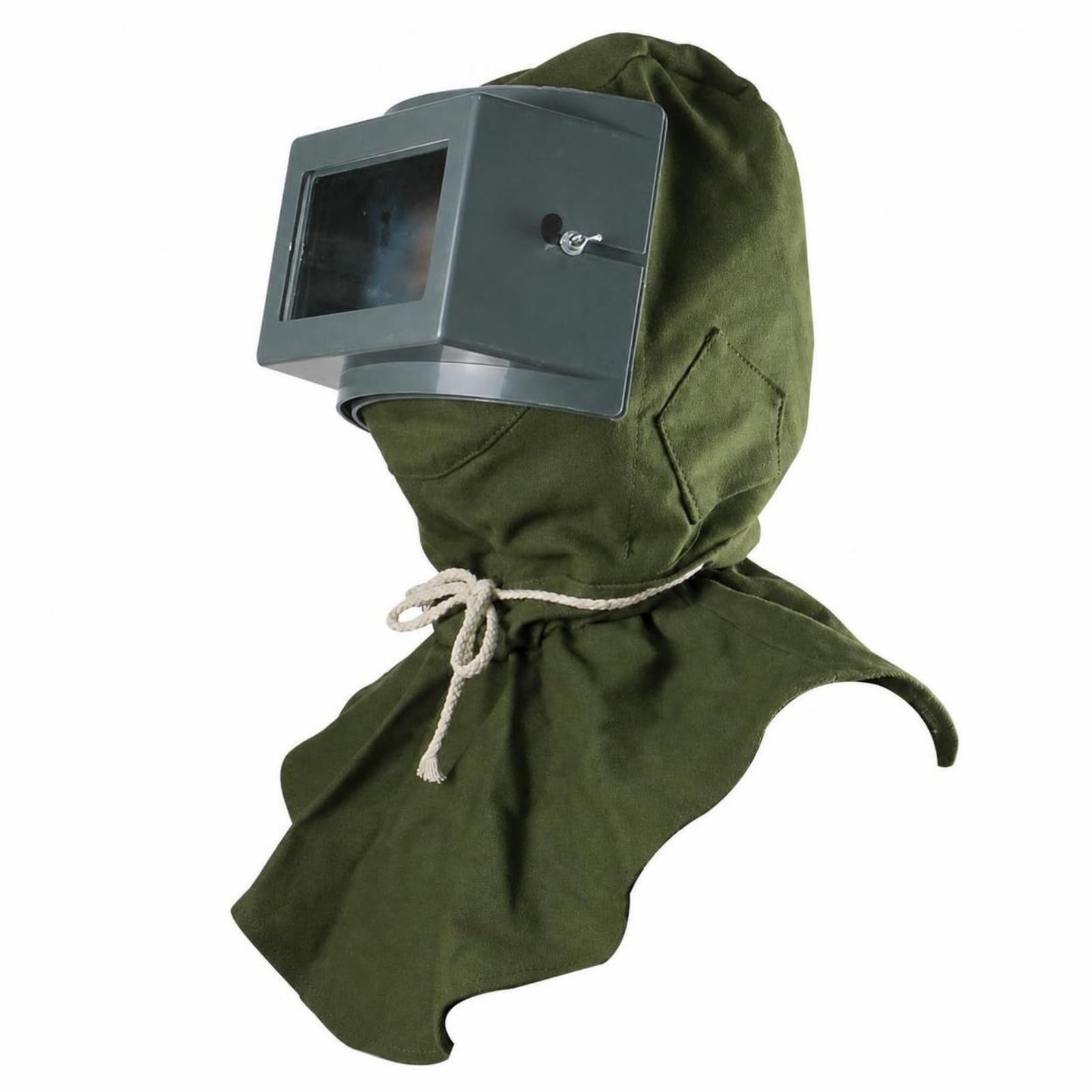 KESOTO Cappuccio Antisabbia Maschera Protettiva Casco Visiera Respiratore con Schermo in Vetro Trasparente E Coulisse Anti