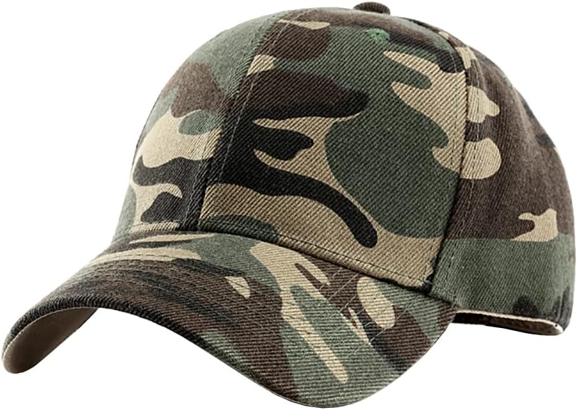 Unisex Camouflage Baseball Cap Adjustable Tactical Hat Camo Cap Sport Trucker Caps Summer Sun Hats for Women Men Green