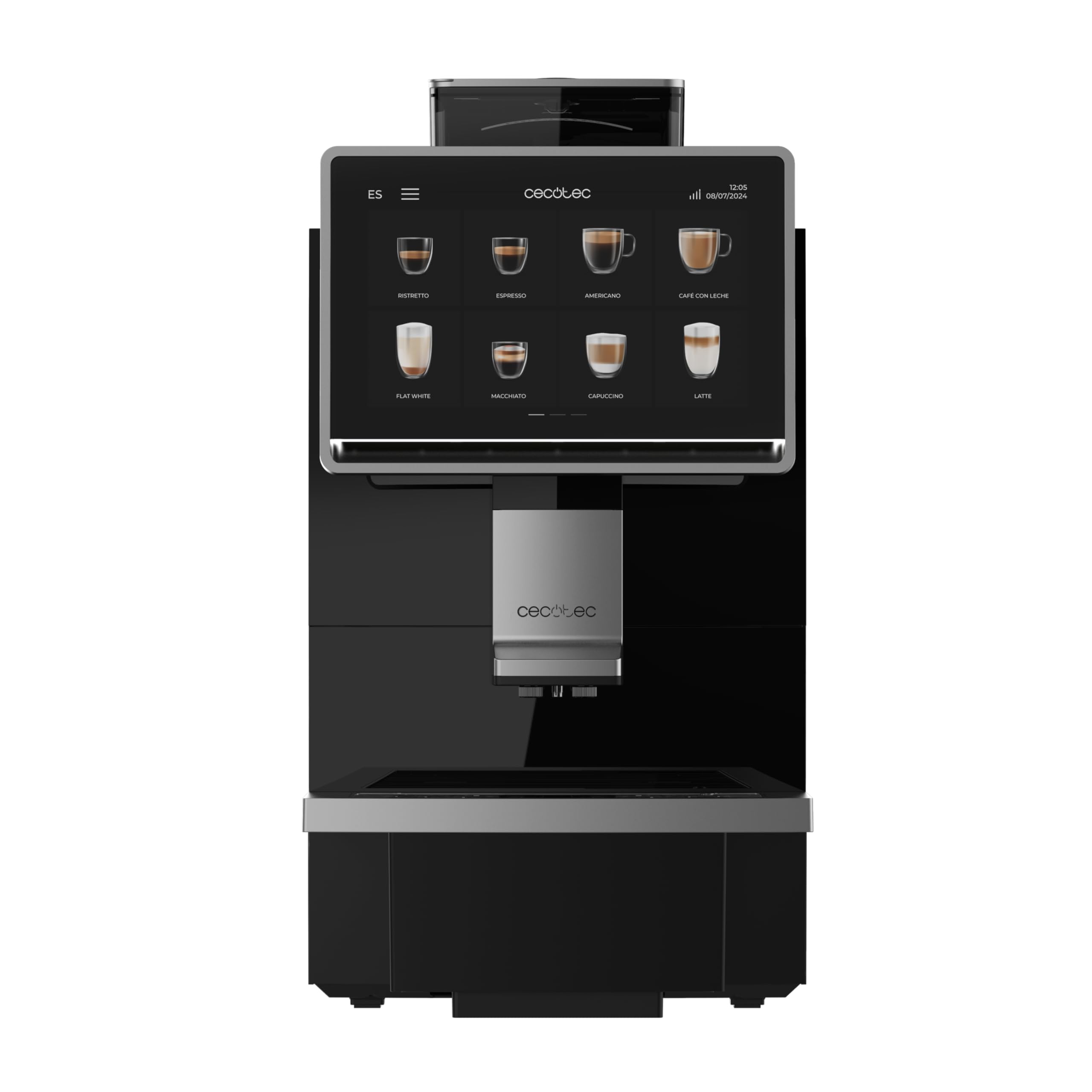 Cecotec Cafetera Superautomática Comercial Cremmaet Coffice. 2900W, Pantalla Táctil, Molido Uniforme, 1 Molinillo, 26 Bebidas, Depósito de Café en Grano 1Kg, Depósito de Agua de 2L