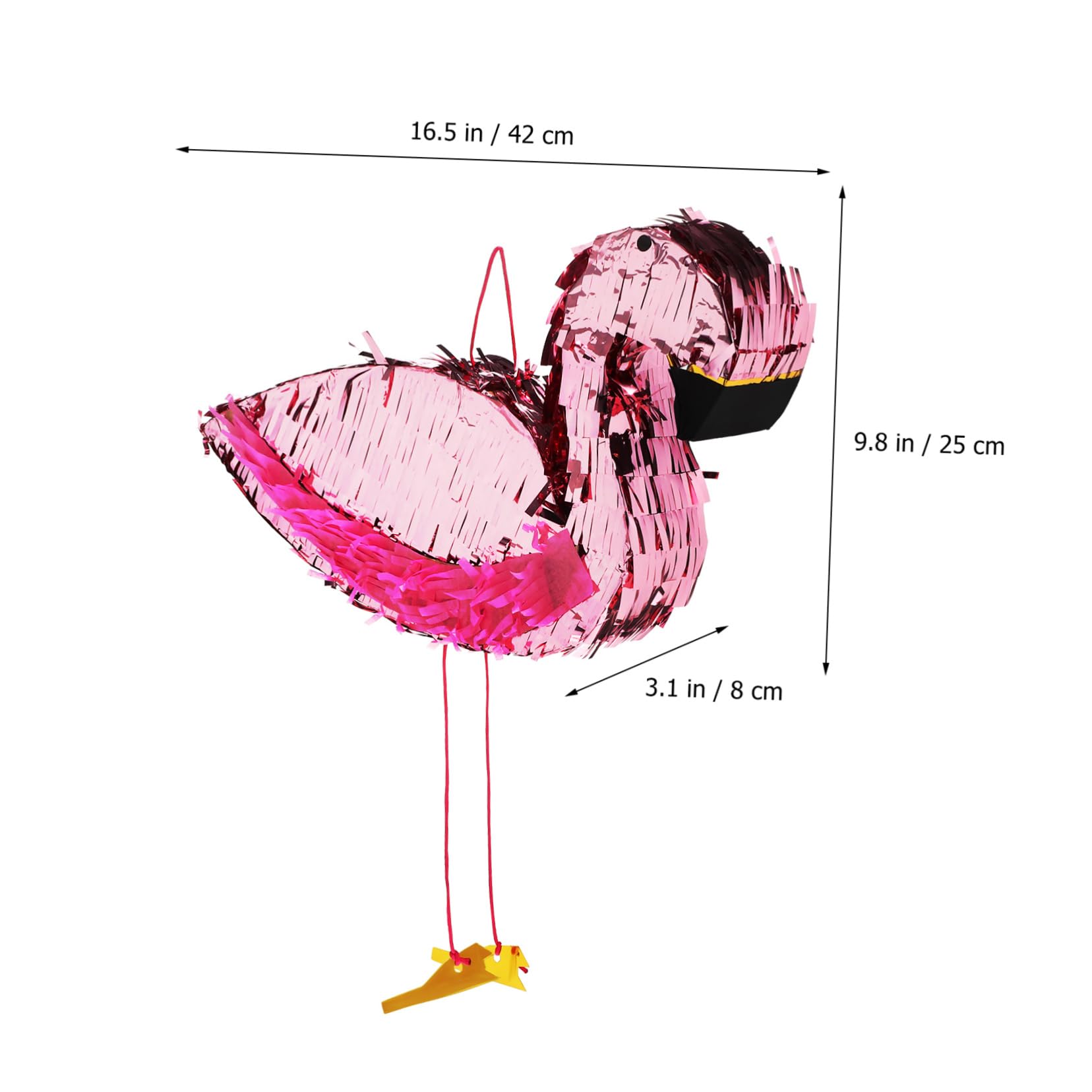 Flamingo Piñata aus Papier, 1 Satz für Partydekoration | Inklusive Piñata Stock, Augenbinde und Bunten Rundteilen, Lustig und Festlich für Feiern
