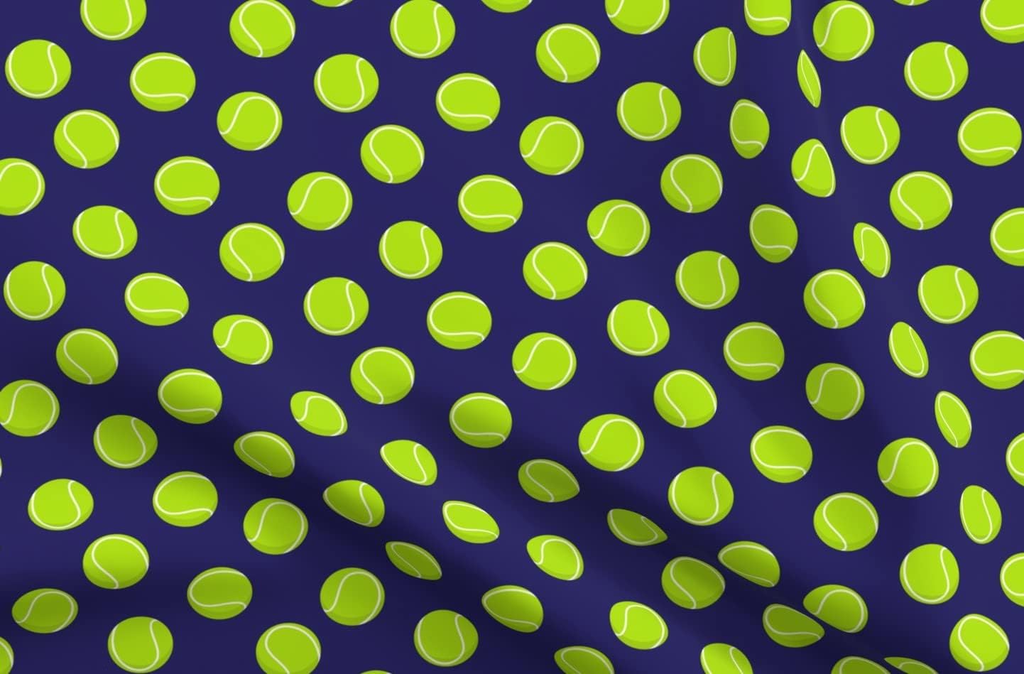 Spoonflower Fabric - Tennis Balls Blue Doggy Dog Fun Printed on Organic Cotton Sateen Fabric by The Yard - Sewing Quilting Apparel Home Decor