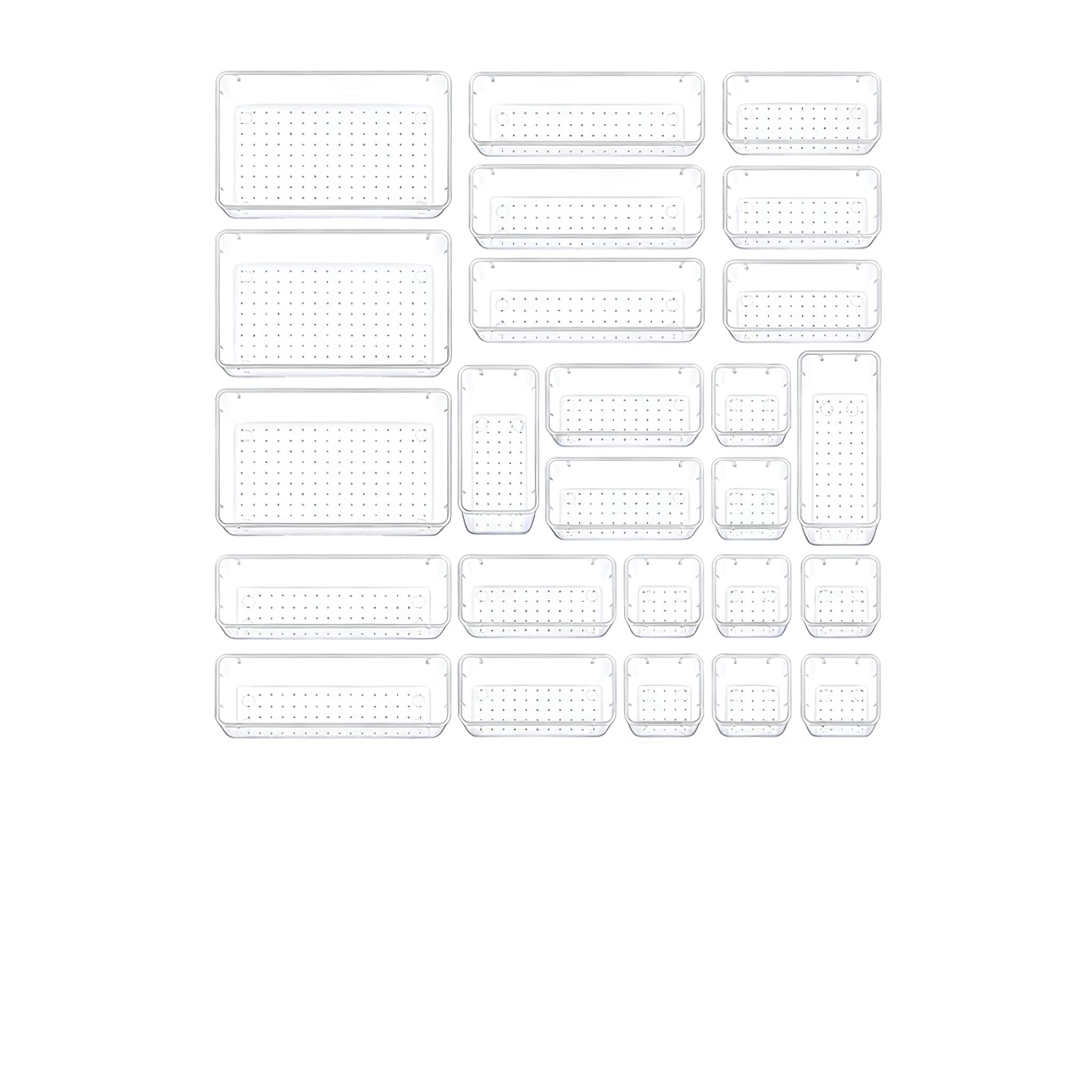 Wowbox 25 teiliges Schubladen Organizer Set, transparenter Make up