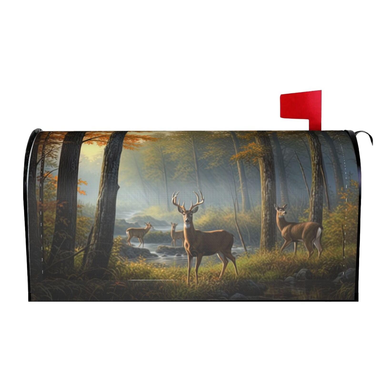 Autumn Deer Dreamy Misty s 01 Mailbox Covers Magnetic Wraps Post Letter Box Cover Garden Home Decor