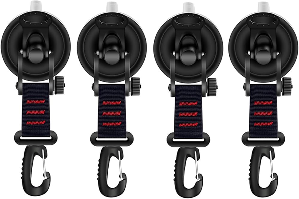 Amazon | 4点セット吸盤 フック 強力 カーサイドタープ 吸盤 キャンプ