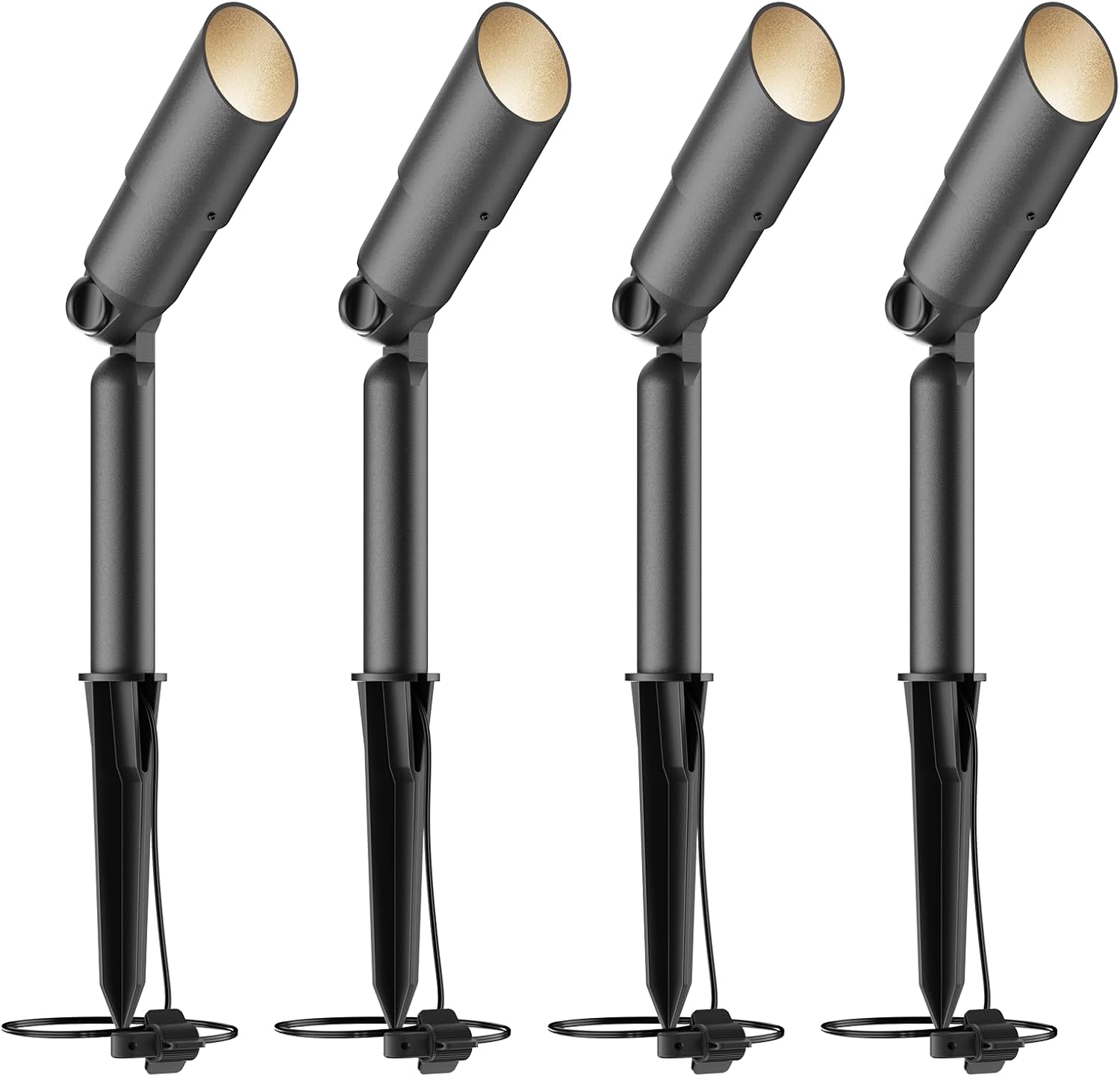 VENUS MANUFACTURING Low Voltage LED Spotlight 12V Outdoor Spot Lights Landscape Lighting 3 Watt 3000K Warm White Light Weatherproof Spot Light for Garden Trees with Spike & Connector 4Pack
