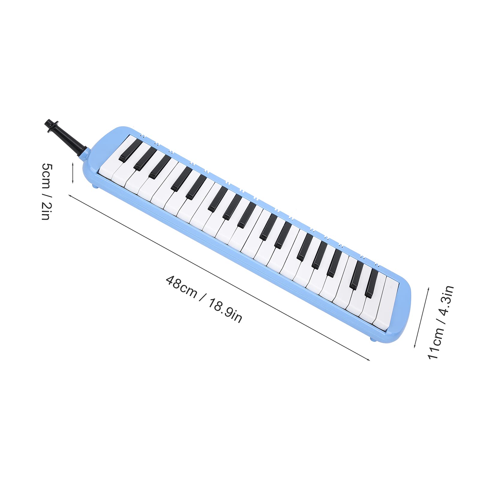 Melodica 37 Touches Clavier Melodica Instrument de Musique à Vent pour Débutant Formation Professionnelle (Bleu)