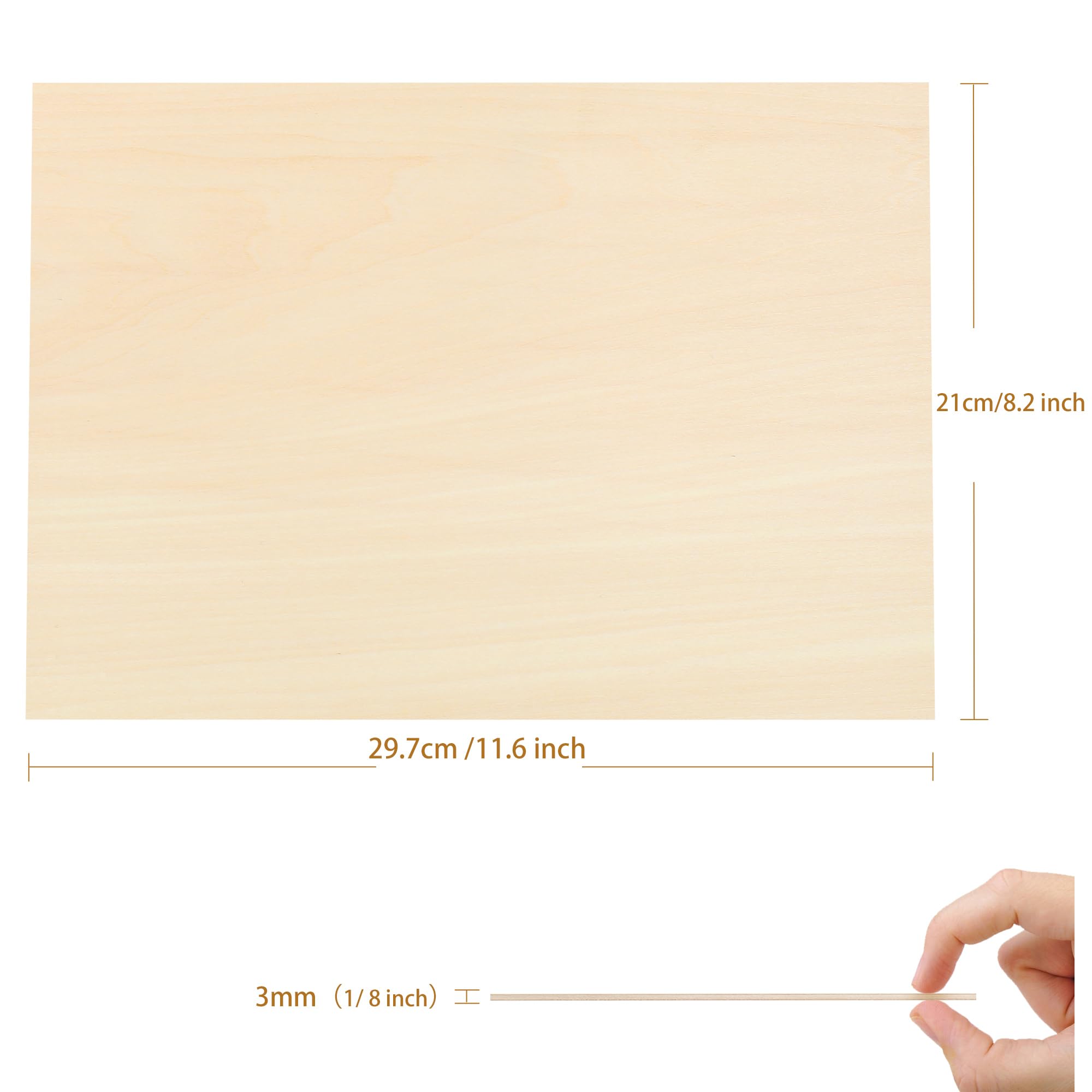 Tocome 40 Stück A4 Linde Sperrholzplatte 297 x 210 x 3mm Sperrholz Laserfähig 3mm Laser Holz Lindensperrholz 3mm Basswood Plywood