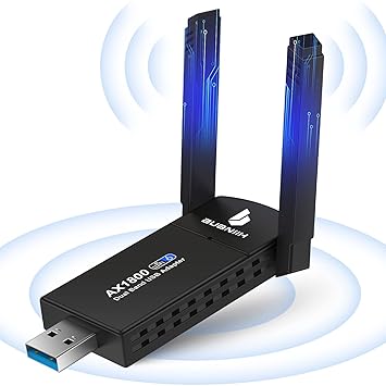 WiFi Adapter,USB WiFi Adapter,PC WiFi Adapter,1800Mbps Dual Band 2.4G & 5G(574Mbps/1201Mbps),Dual 5dBi Antennas High Gain 802.11AC,Supports Windows 11/10