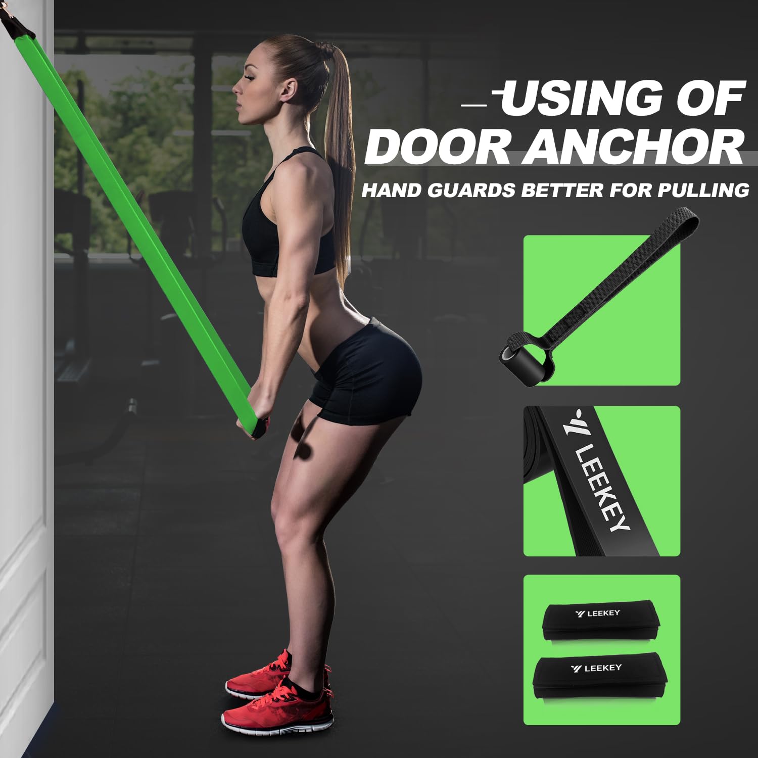 LEEKEY Bandas de resistencia, bandas de ejercicio, bandas de asistencia para dominadas, juego de bandas de entrenamiento, bandas de movilidad para hombres y mujeres, entrenamiento de fitness, terapia
