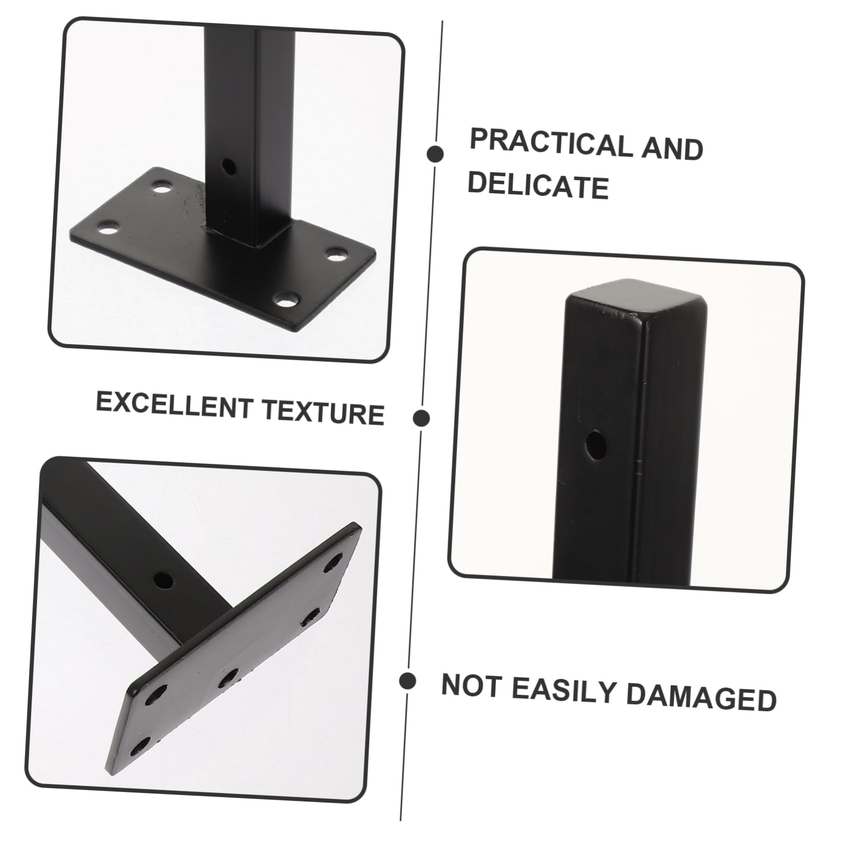 HOMSFOU 4pezzi Staffa Per Cartello Sospeso in Acciaio Inox Supporto Per Mensole Galleggianti Nero Staffe Rinforzo Per Mensole Ferramenta Per Montaggio Parete Incluso