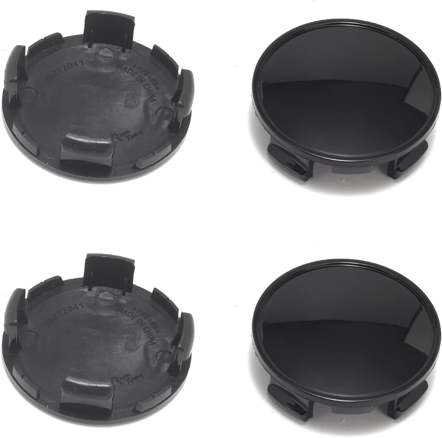 4Pcs Wheel Center Caps for F-150 Ranger Expedition Taurus Wheel Rim Outer 65.6 mm(2.58 in) Inner 59 mm(2.32 in) Gloss Black Hub Caps, Replacement HL3V-1A096 HL3Z-1130 HL3Z-1130-A