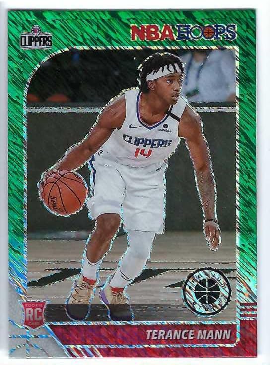 TERANCE MANN 2019-20 Panini Hoops Premium Stock #245 GREEN SHIMMER PRIZM PARALLEL Rookie Card RC Los Angeles Clippers Basketball