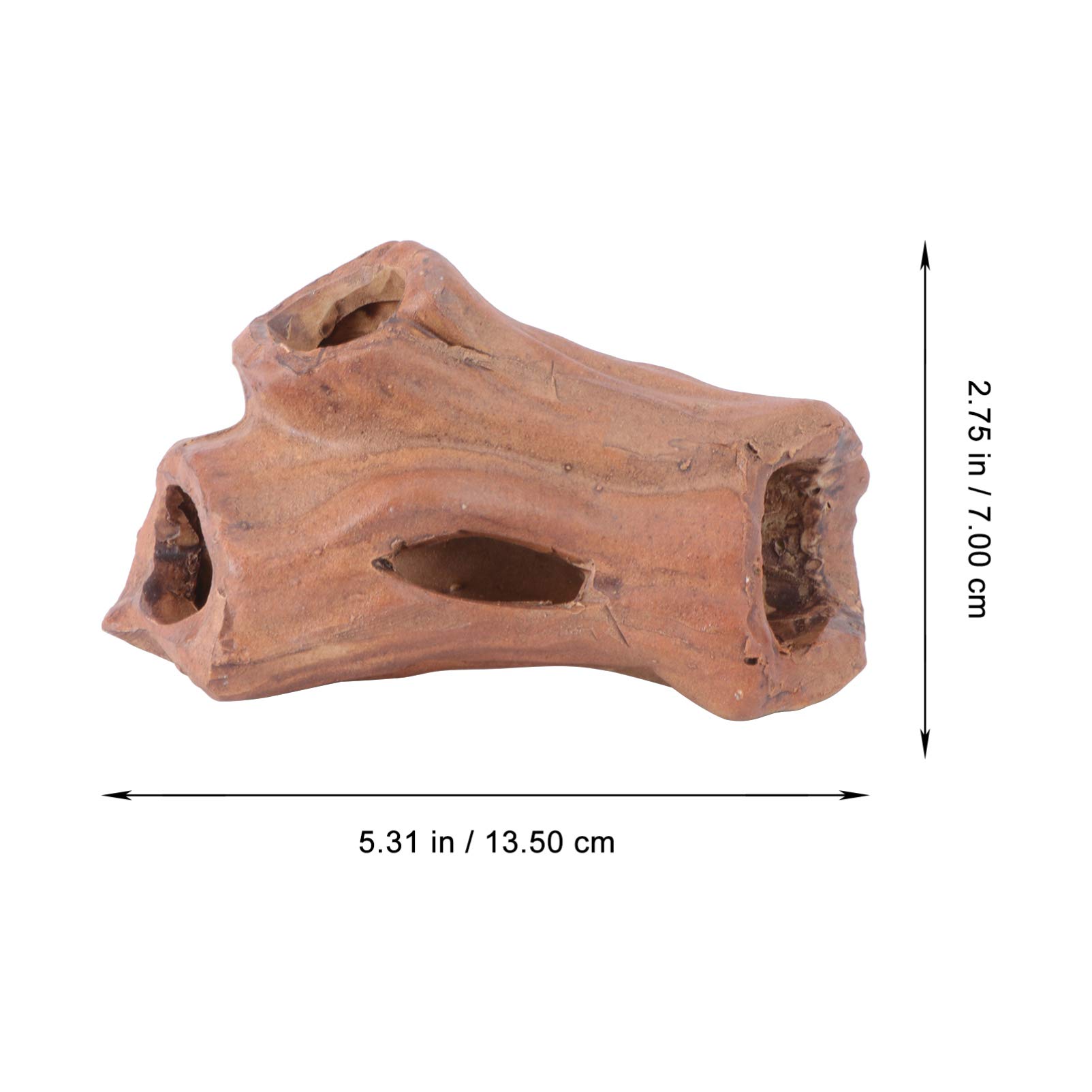 Bearded Dragon Habitat Hideout Ceramic Decoration Reptile Hideaway Cave Breeding House for Betta,Shrimp,Gecko,Turtle,Snake (Rotten Tree)