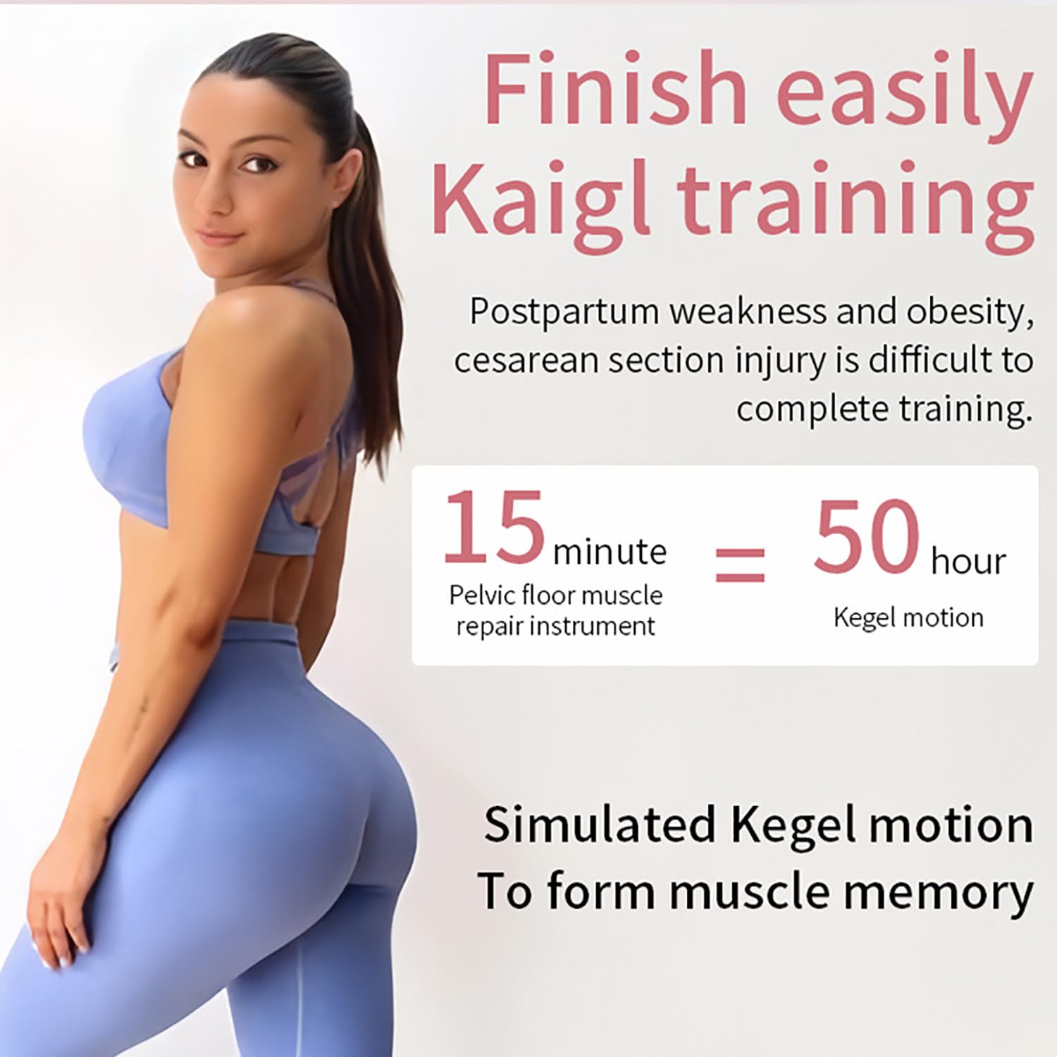 Nuovo attrezzo EMS per la riparazione dei muscoli del pavimento pelvico per donne - Previene il prolasso, attrezzo per l'allenamento dei muscoli del pavimento pelvico per uso domestico ,Pink