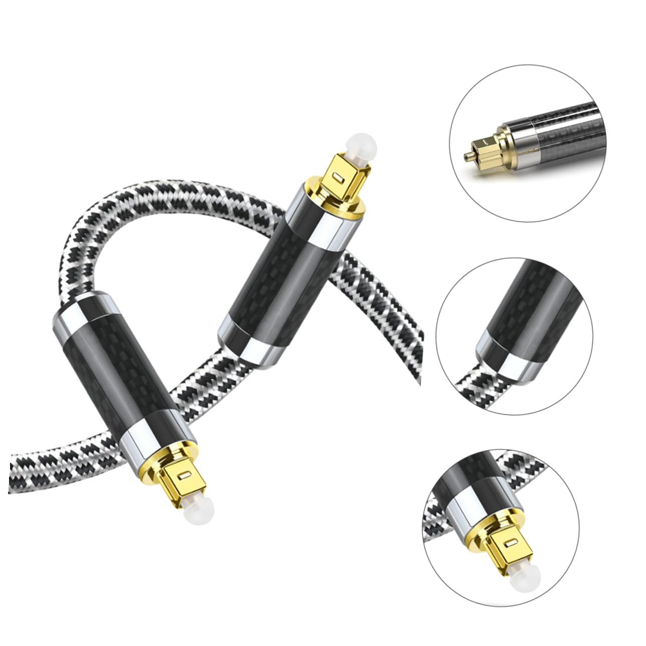 Cavo Ottico Audio Digitale Metri Flessibile e Resistenti a Disturbi Elettromagnetici per Tv Amplificatori e Altoparlanti con Schermatura Intrecciata Alta Densità