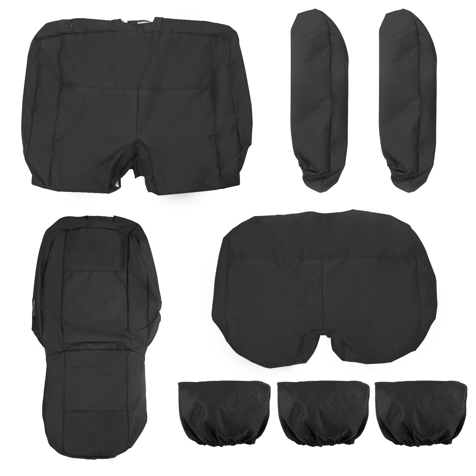 Juego de Fundas de Asientos de Coche para VW Transporter T5 T6 2015-2022, 3 Asientos Fundas de Asiento Negras Impermeables, Asientos de Conductor y Pasajero Doble