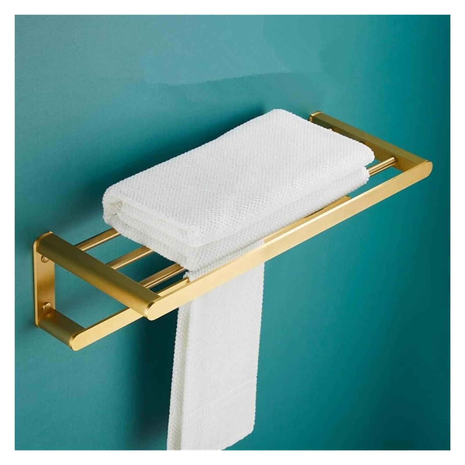 WDSOPK Towel Racks Bathroom Towel Rack Wall Mounted Towel Holder,Bath Hardware,Brushed Aluminum Towel Rack Towel Bar Corner Shelf,Nail Punched