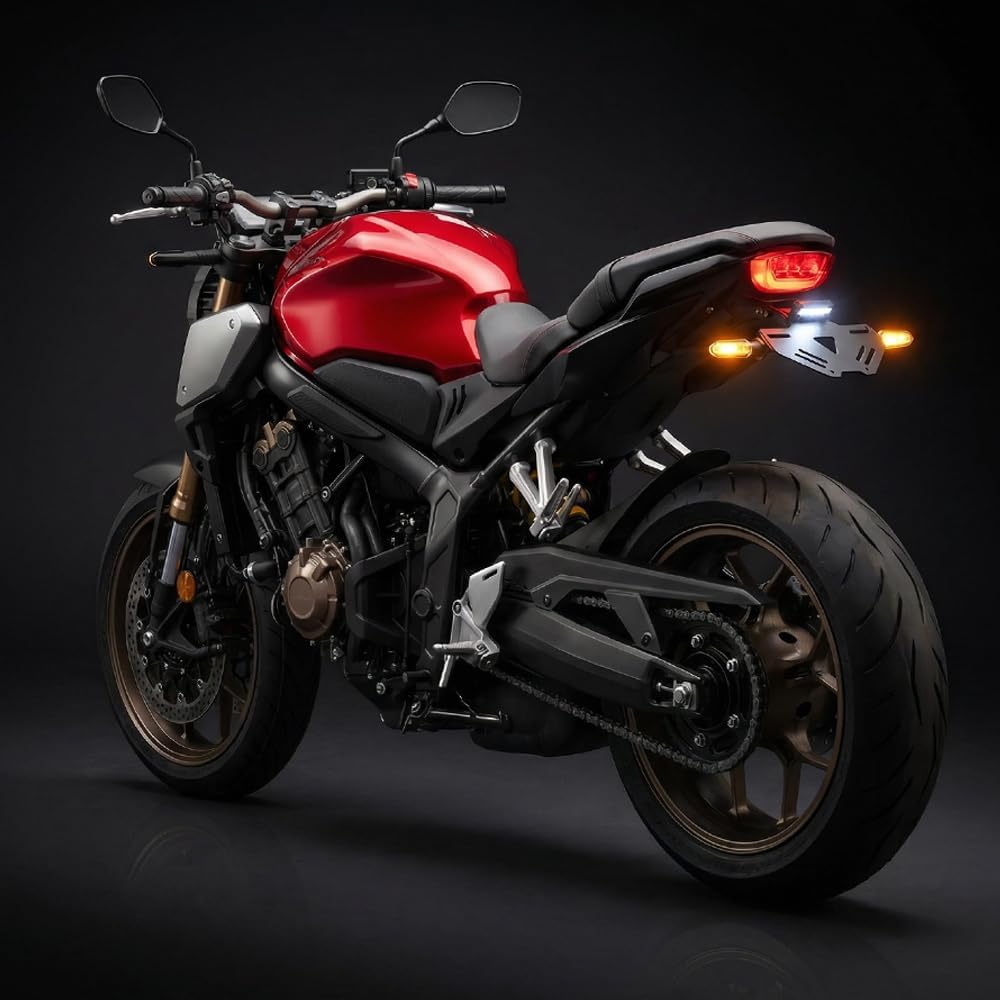 Foldable Motorcycle License Plate Holder Bracket Adjustable Tail Light Bracket Tidy Fender Eliminator With LED Competile With CB650R CB 650R CB650 R CBR650R CBR 650R 2024 2025