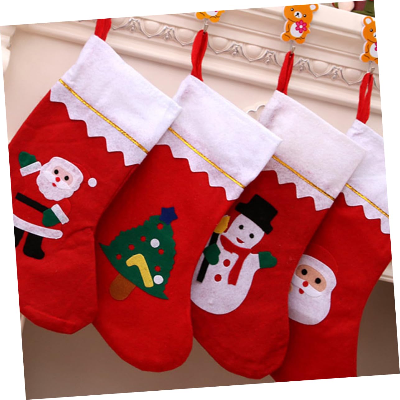 TOPBATHY Stk Weihnachtsgeschenktüte Weihnachtsbonbonstrumpf Weihnachtsstrümpfe Hängen Strümpfe Anhänger Weihnachtsbaumstrumpf Weihnachtssockentasche Weihnachtsdeko-socken Kleine Strümpfe