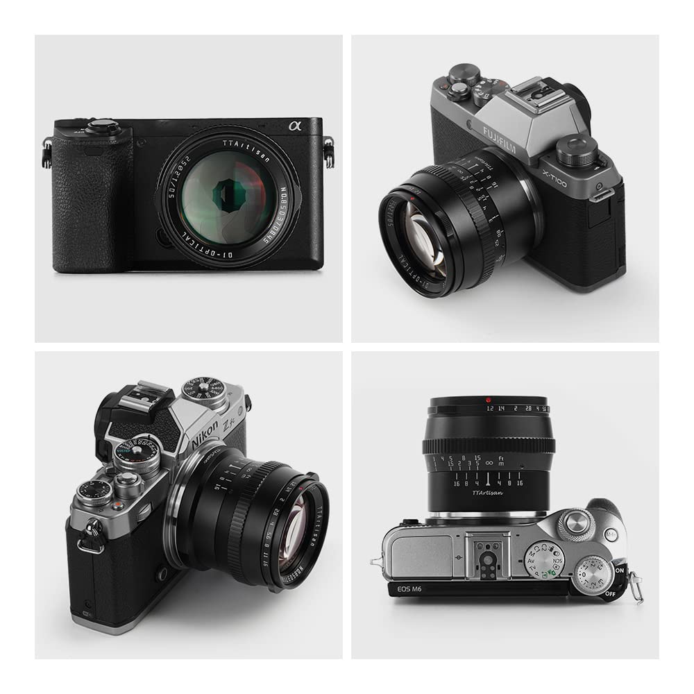 TTARTISAN 50mm F1.2 Objectif APS-C Objectif Fixe à Grande Ouverture et Mise au Point Manuelle Compatible avec Les appareils Fuji X Mount