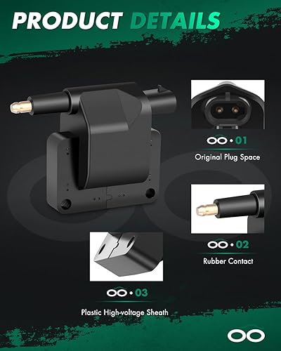 Miniatura 3 de SCITOO Paquete de 5 bobinas de encendido, para Jeep Grand para Cherokee 5.2L4.0L 1993-1997, para Cherokee 4.0L2.5L 1991-1997, para Ram 3500 Van 5.9L