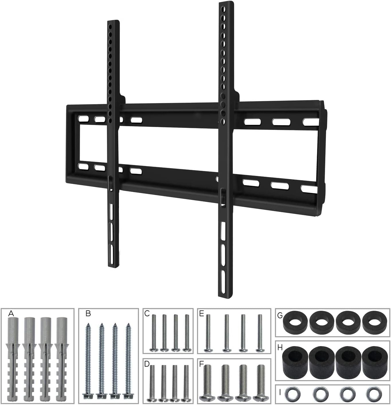 Power & Co Universal Fixed TV Wall Mount - Anti-Glare Full Motion Articulating Arm for 32" to 45" LCD, LED, OLED, 4K TVs - 154 lbs Capacity - Reinforced Steel Construction - VESA Compatible Bracket