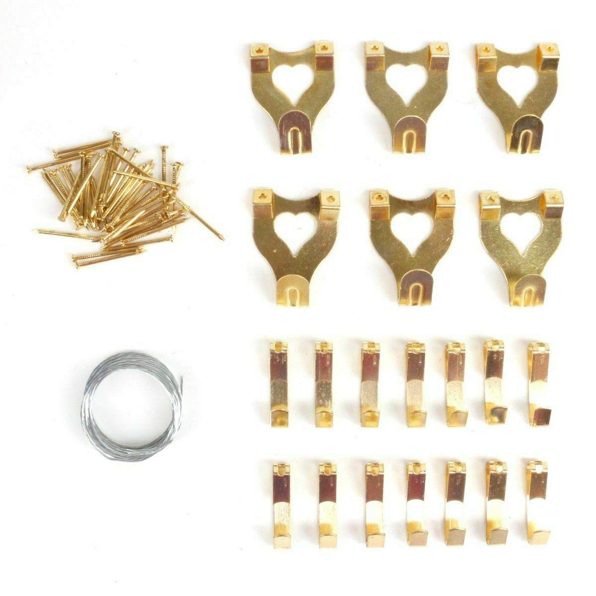 PMS PICTURE HANGING KIT. W/CLIPS HOOKS WIRE NAILS