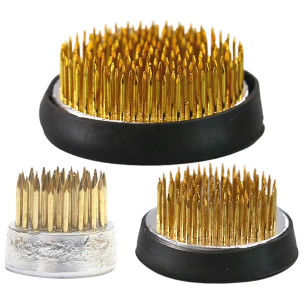 Soporte para fijación de flores resistente, juego de 3 bases redondas de cobre para jarrones