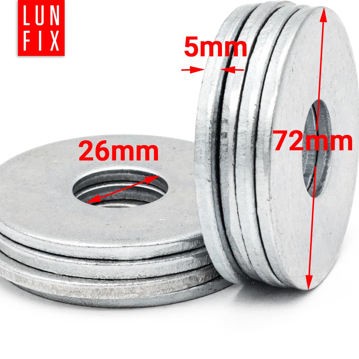 Arandelas DIN 9021 M24, 1000 unidades, diámetro exterior 72 mm, grosor 5 mm, acero inoxidable A2 V2A, resistentes a la corrosión, para madera, metal, construcción de muebles