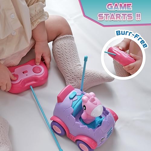 Miniatura 2 de Nueplay Coche de control remoto para niños pequeños de 2, 3, 4, 5 años, juguete eléctrico a control remoto con luz y música, juguetes para niños,