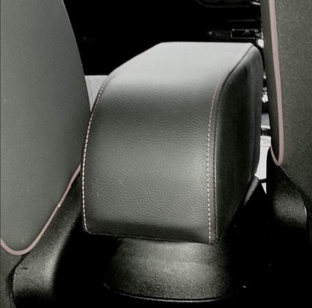 Drive Design Bracciolo Compatibile per 500X Ecopelle Nero con Cuciture Bianche Regolabile in Lunghezza Armrest bracciolo 500 X