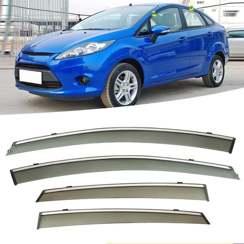PANXUC Car Wind Deflectors for Ford Fiesta 2010-2011, Side Window Wind Rain Deflector Window Visor Sun Rain Guard Smoke Guards