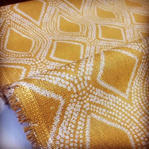 Art Deco Rhombus Damask Diamond Print Fabric Floral Cotton Material for Curtains Upholstery Home Decor, 140cm Wide Canvas - Image 3