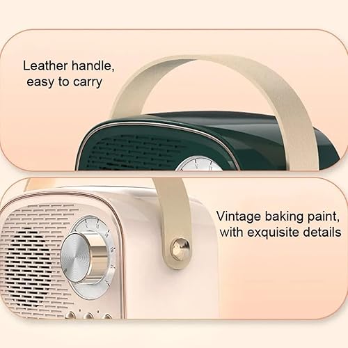 Miniatura 8 de Septpenta Altavoz Bluetooth retro, lindo mini altavoz, altavoz inalámbrico portátil, experiencia de sonido inmersivo, distancia Bluetooth de 32.8