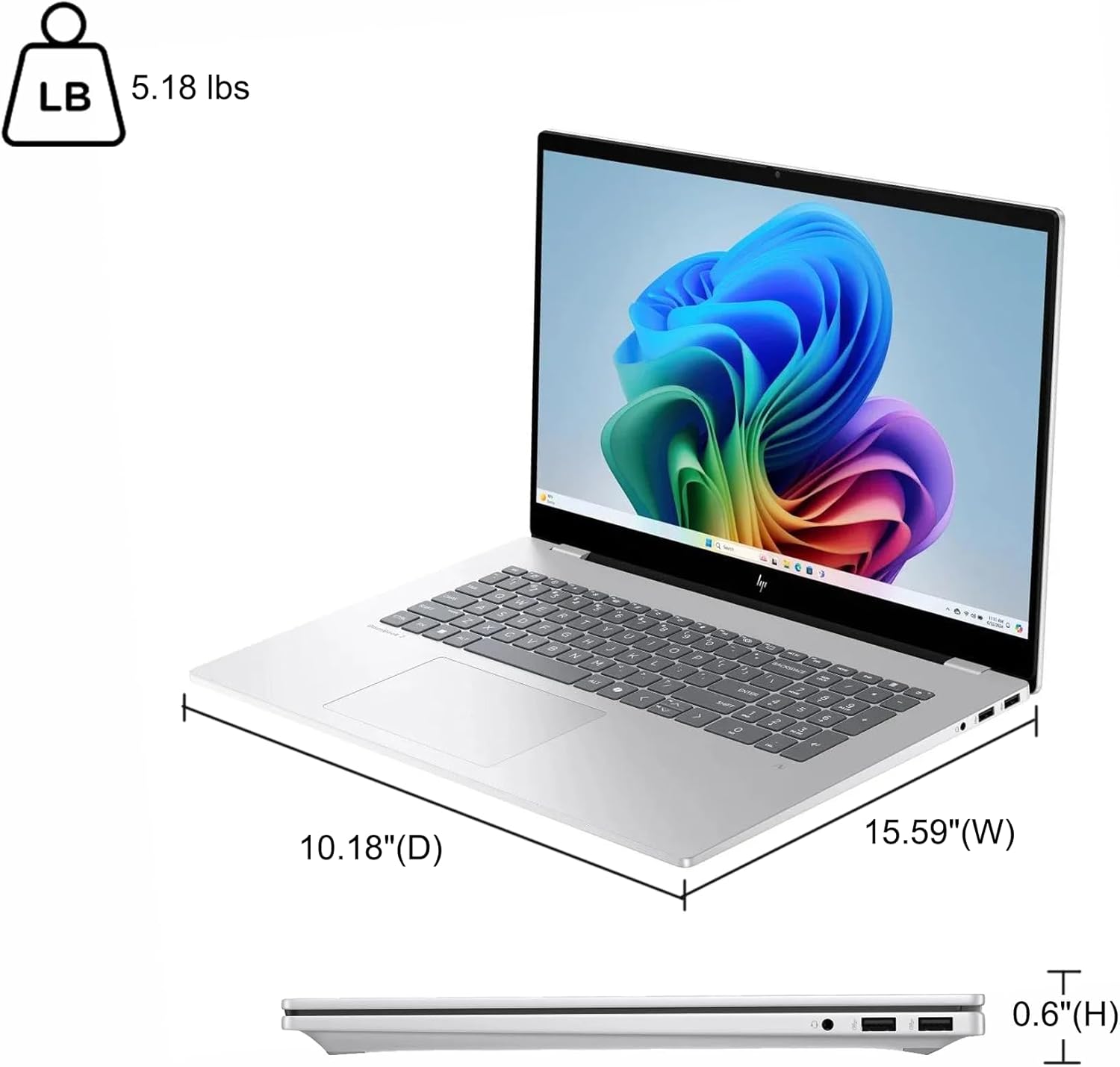 HP OmniBook 7 Laptop 17.3" FHD IPS Touch (400nits, 100% sRGB) Intel 8-core Ultra 7 258V (Up to 47 Tops) 32GB DDR5 4TB SSD for Creator Business Professional Backlit IR Camera Win11Pro ICP Hub