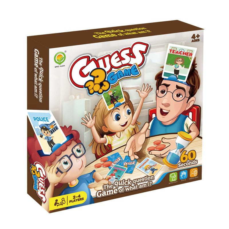 FCXVXCL What’s Am I? Picture Guessing Board Game Card Games with Characters Cards & Headbands Quick Questions & Fast Fun 2-6 Players Parent Child Educational Toy Gifts — image 1