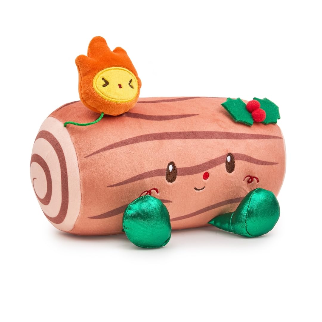 Cuddle Barn Jingle Joys Yule Log - Peluche musicale che si illumina per le vacanze, 17,8 cm