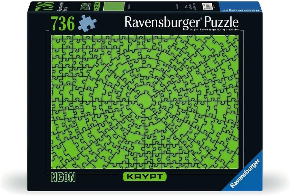 Ravensburger Krypt Neon Green Mystery Challenge Jigsaw Puzzles for Adults Age 12 Years Up - 736 Pieces