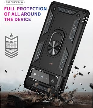 Yiakeng Pixel 6 Pro Case, Google Pixel 6 Pro Case, Silicone Shockproof Defense Bumper Armor Case Cover for Google Pixel 6 Pro (Black)