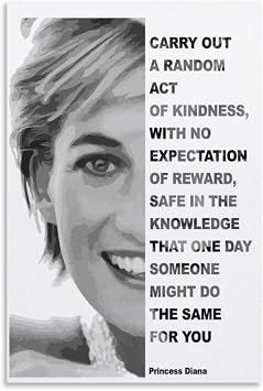 Princess Diana Iconic Quote by Princess Diane Canvas Wall Art Poster For Room Aesthetic And Decor Canvas Painting Posters And Prints Wall Art Pictures for Living Room Bedroom Decor 12x18inch30x45cm