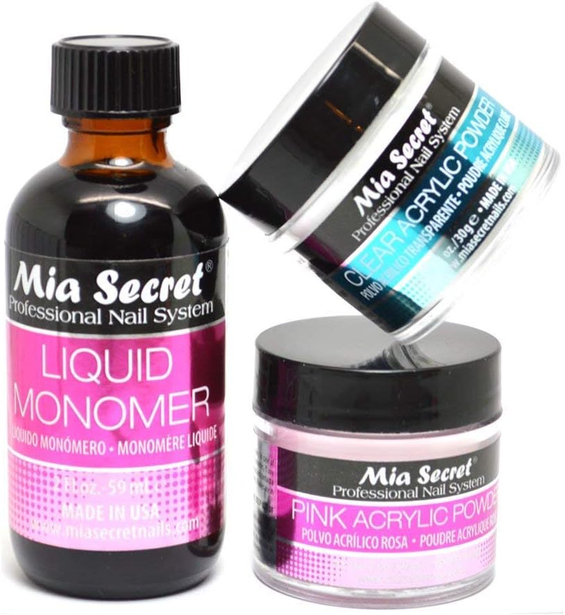 PODOCURE Mia Secret Liquid Monomer Acrylic Powder Nail Art - 2oz (Pink)