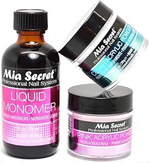 Secret SECRET 2oz LIQUID MONOMER + 1oz CLEAR + 1oz PINK ACRYLIC POWDER NAIL ART