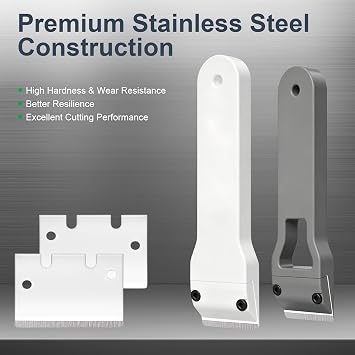 3D Print Scraper Blades,6PCS Stainless Steel Cleaning Scraper Blades with 12 Screws Practical 3D Print Accessories Compatible with Bambu Lab X1/P1 Printer Series