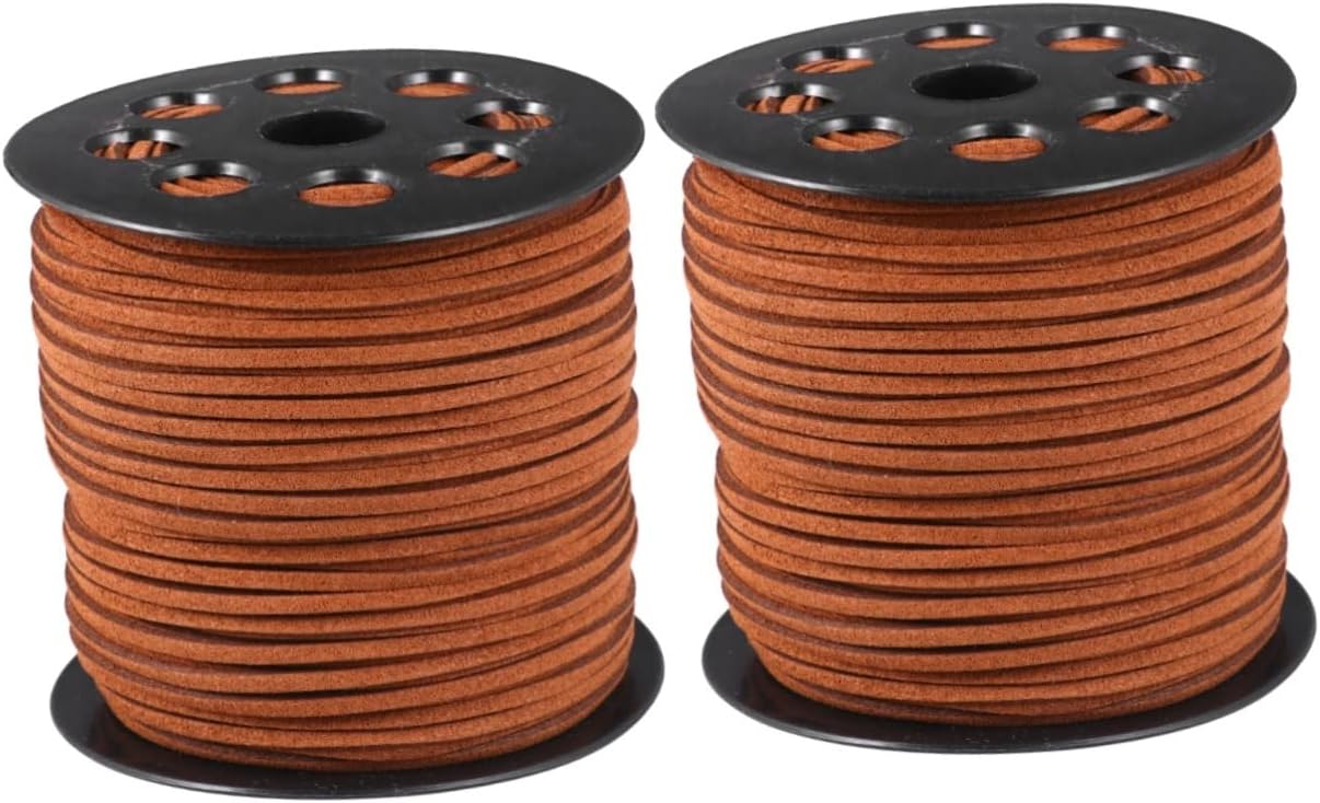SHINEOFI 2 Rolls Jewelry Cord for Necklace Leather String Satin Elastic Strip Double-Sided for DIY Bracelet Anklet (Approx 90m)