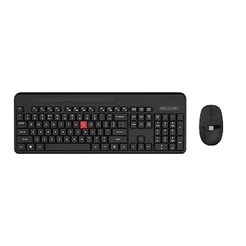 iBall ClickSet S450 Wireless Keyboard & Mouse Combo, 104-Key Full Size Keyboard, 12 Media Keys, Retractable Stand, ₹ Key, UV Coated Keys, Mobile Slot, 1200 DPI Mouse, 3 Buttons, High Precision