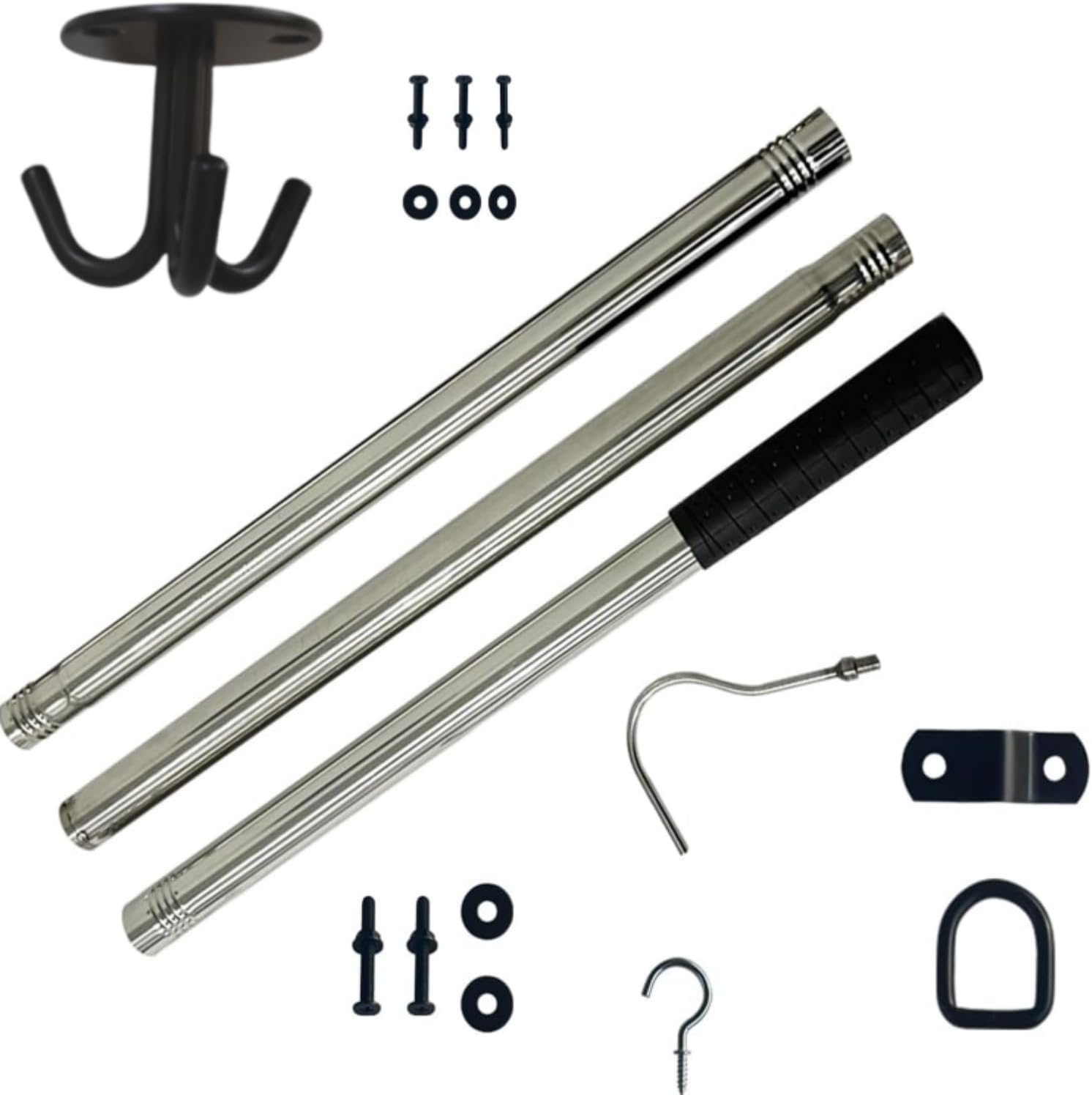 Attic Lower Pull Hook, Attic Pull Down Hook,attic Pull Down Cord Rope Replacement Parts, the kit Includes 50-inch attic Extension rods, Nail Hooks, semi-Circular Hangers and Accessories