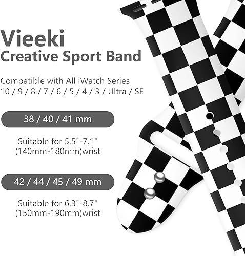 Vista 64 de Holidays - Correa de reloj compatible con Apple Watch de 1.49, 1.57, 1.61, 1.65, 1.65 y 1.73 pulgadas, correa de reloj inteligente de silicona