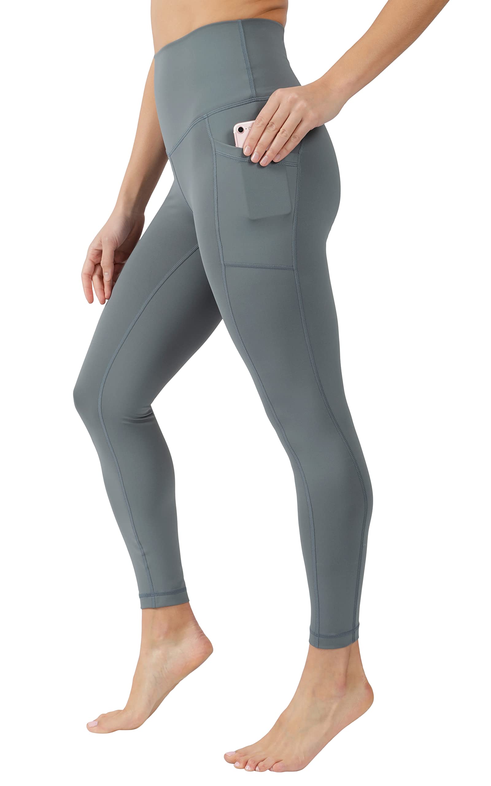 90 Degree By ReflexSquat Proof Elastic Free Super High Waisted Tummy Control Ankle Leggings with Pockets