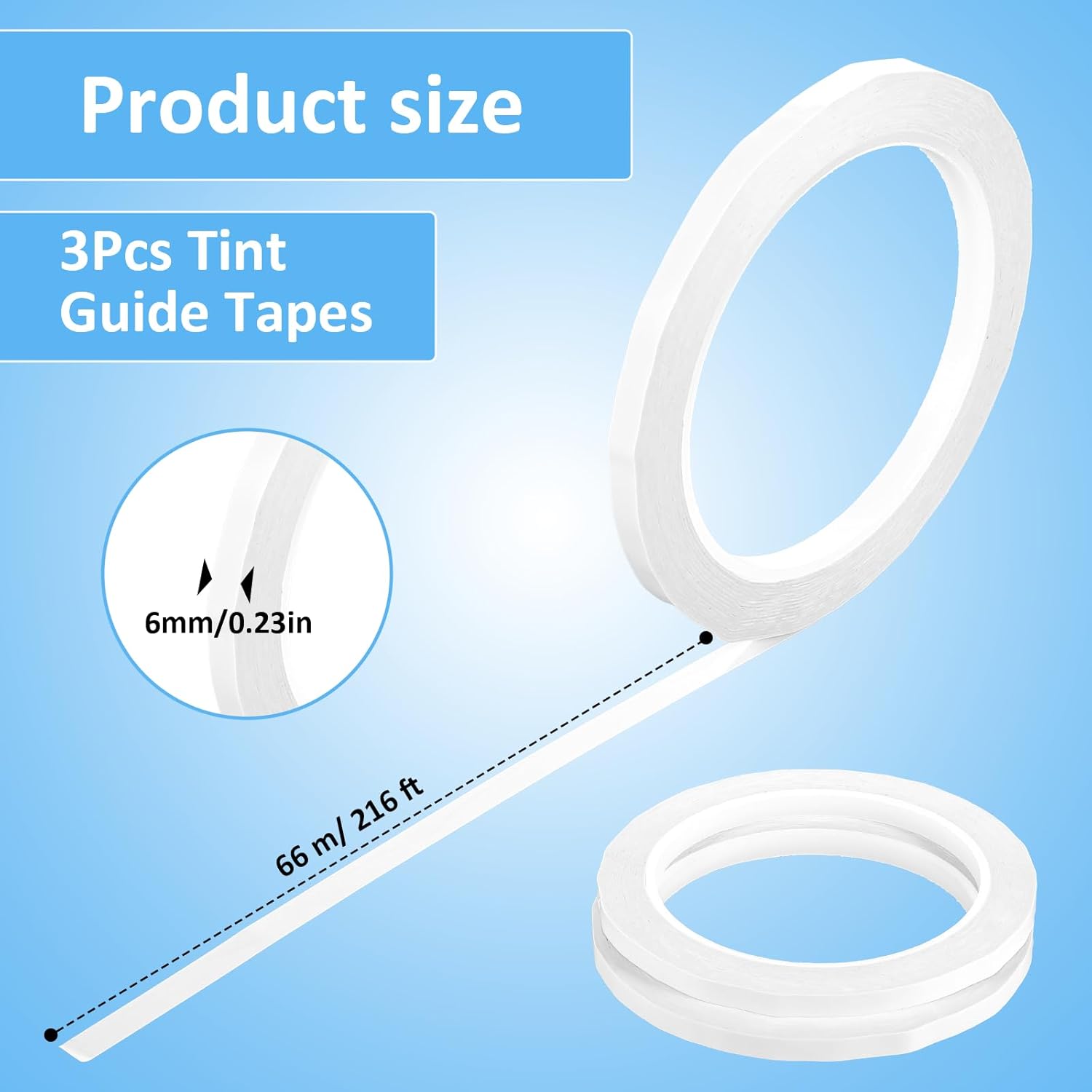 3 Rolls Window Tint Tools, Windows Tinting Kit Cutting Guide Line Tape, 0.23 Inch Wide 72 Yard Long Tint Guide Tape for Window-Tint Application DIY Car Auto Paint Art