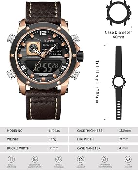 Buy NAVIFORCE NF9236 Japanese Movement Military Style Brown